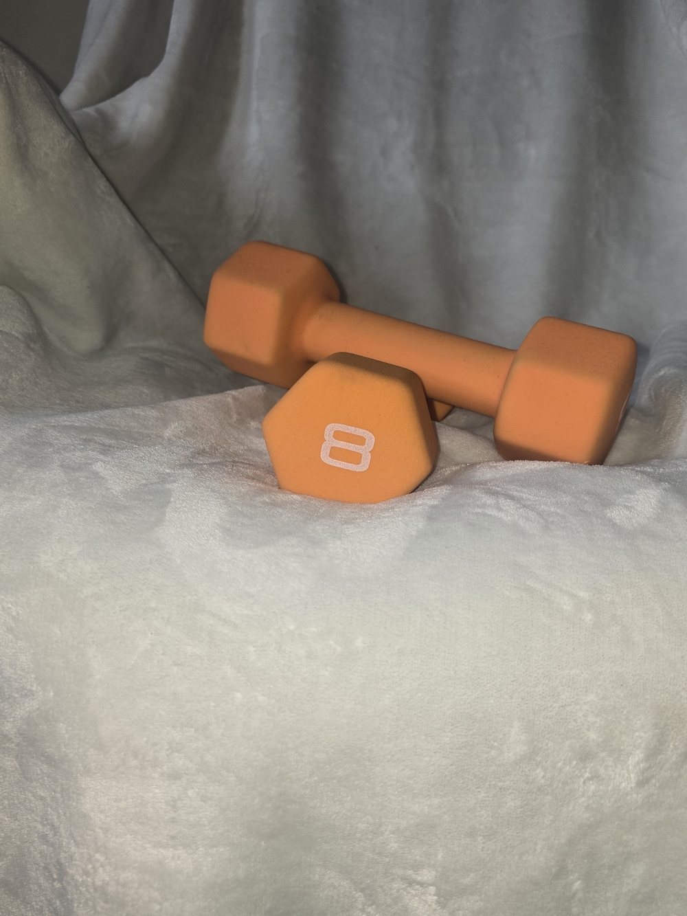 8 lb Orange Neoprene Dumbbell - Unbranded